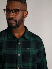 Weird Fish Blue Chester Long Sleeves Flannel Heritage Flannel Check 100% Organic Cotton Shirt - Image 5 of 8