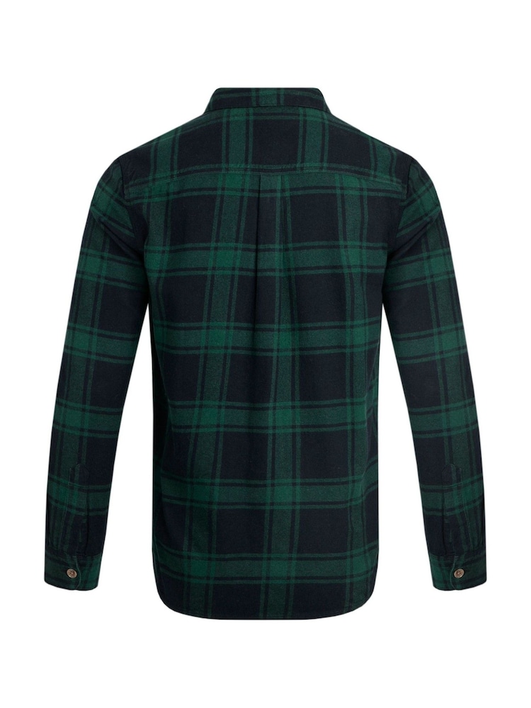 Weird Fish Blue Chester Long Sleeves Flannel Heritage Flannel Check 100% Organic Cotton Shirt - Image 8 of 8
