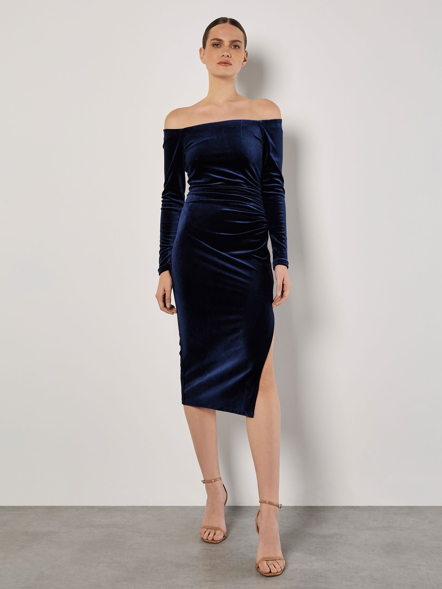 Velvet midi dress uk top