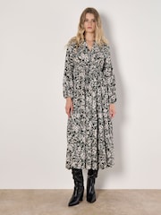 Apricot Natural Camo Floral Tiered Midaxi Dress - Image 1 of 5