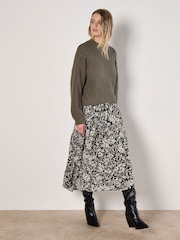 Apricot Natural Camo Floral Tiered Midaxi Dress - Image 5 of 5