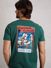 Weird Fish Green Weird Fish Quack To The Future Heritage Wash Artist 100% Cotton T-Shirt - Image 1 of 7