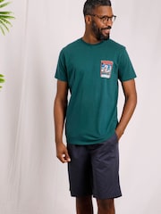 Weird Fish Green Weird Fish Quack To The Future Heritage Wash Artist 100% Cotton T-Shirt - Image 5 of 7