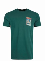 Weird Fish Green Weird Fish Quack To The Future Heritage Wash Artist 100% Cotton T-Shirt - Image 6 of 7