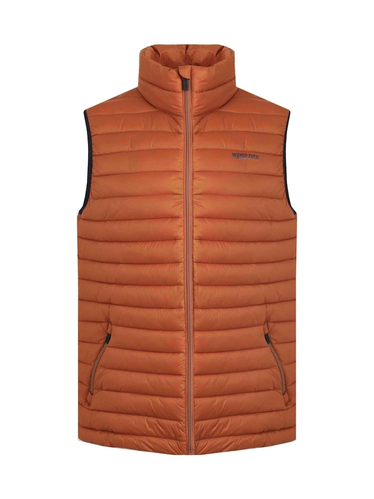 Weird Fish Orange Langtree Lightweight Showerproof Padded Gilet - Image 3 of 4