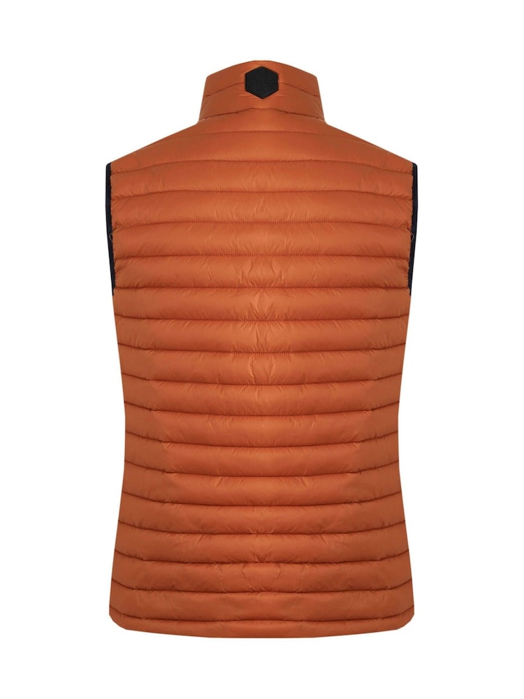 Weird Fish Orange Langtree Lightweight Showerproof Padded Gilet - Image 4 of 4