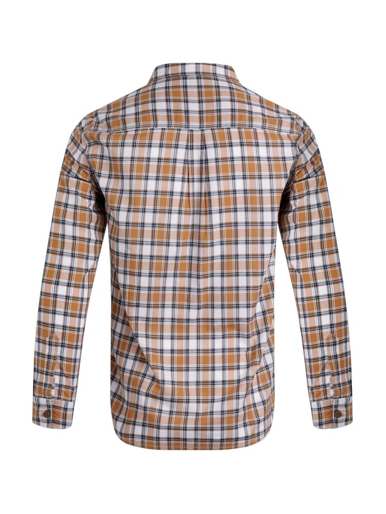 Weird Fish Brown Laurence Long Sleeves 100% Cotton Check Shirt - Image 7 of 7