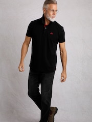 Чорний - Weird Fish Miles Pique 100% Cotton Polo Shirt - Image 3 of 6