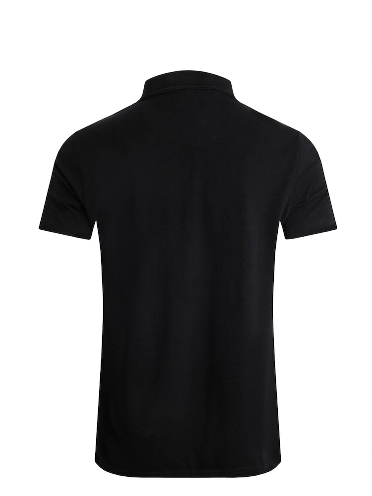 Чорний - Weird Fish Miles Pique 100% Cotton Polo Shirt - Image 6 of 6
