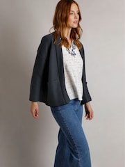 Weird Fish Blue Santosh Cropped Macaroni Cardigan - Image 3 of 8