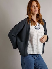 Weird Fish Blue Santosh Cropped Macaroni Cardigan - Image 4 of 8
