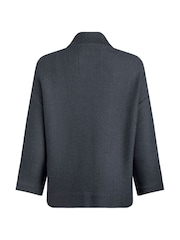 Weird Fish Blue Santosh Cropped Macaroni Cardigan - Image 8 of 8