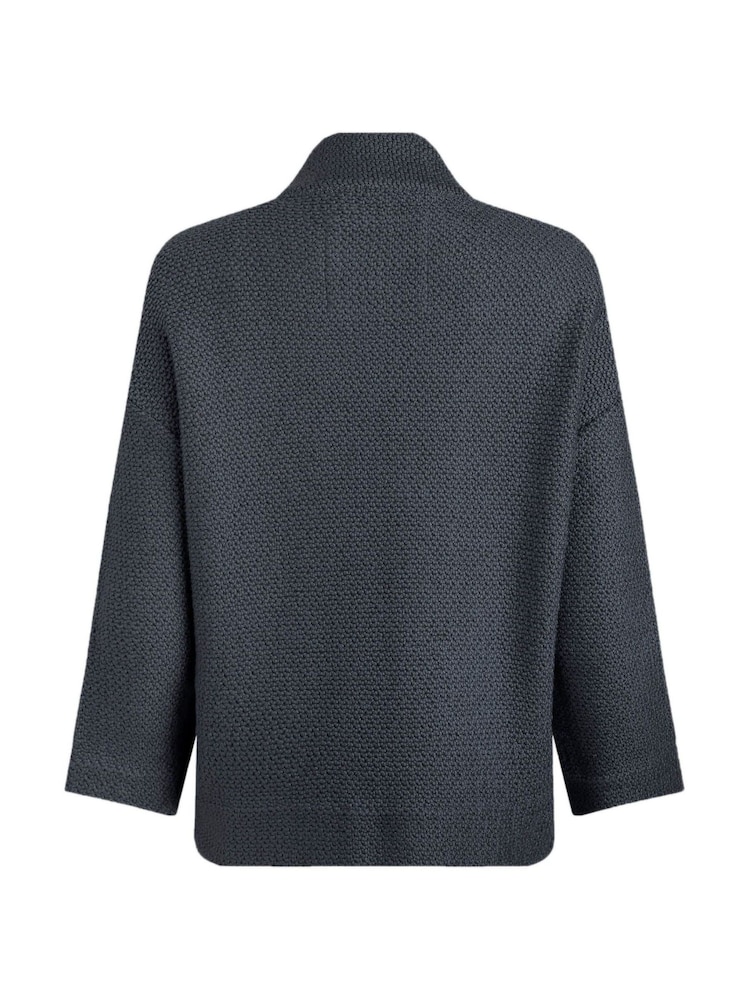 Weird Fish Blue Santosh Cropped Macaroni Cardigan - Image 8 of 8