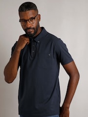 Weird Fish Blue Jeremy Premium 100% Cotton Jersey Polo Shirt - Image 2 of 9