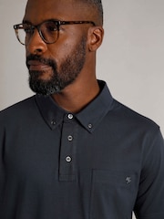 Weird Fish Blue Jeremy Premium 100% Cotton Jersey Polo Shirt - Image 6 of 9