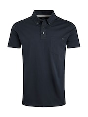 Weird Fish Blue Jeremy Premium 100% Cotton Jersey Polo Shirt - Image 8 of 9