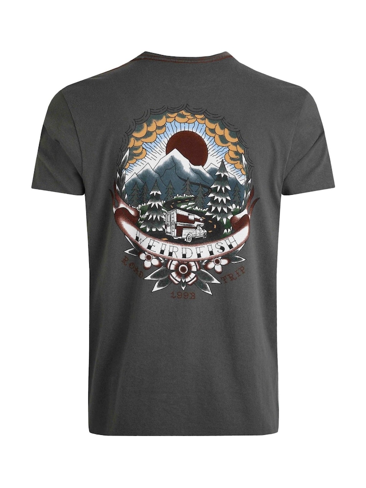Weird Fish Grey Wanderful Heritage Wash Graphic 100% Cotton T-Shirt - Image 6 of 6 Weird Fish Grey Wanderful Heritage Wash Graphic 100% Cotton T-Shirt - Image 6 of 6