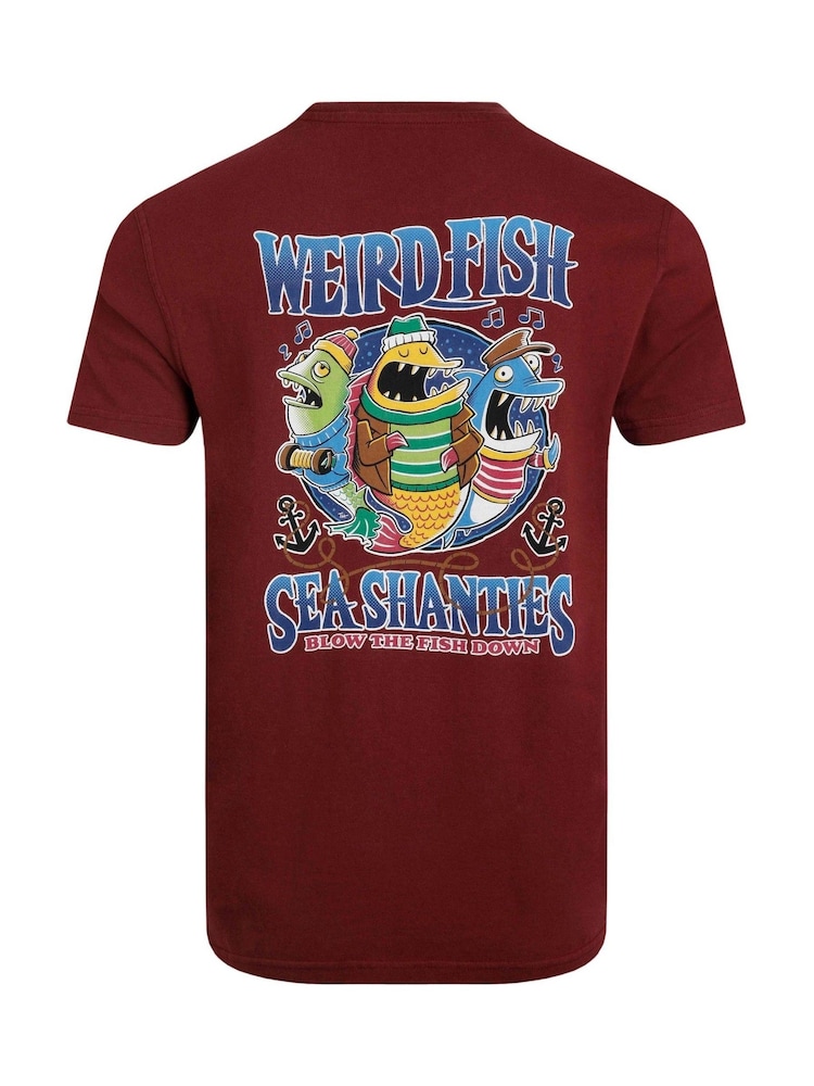 Weird Fish Red Sea Shanties Hertiage Wash Artist 100% Cotton T-Shirt - Image 6 of 6