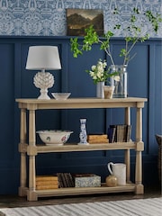 Laura Ashley Oak Wellington Open Low Bookcase - Image 1 of 6