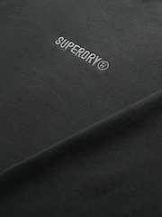 Superdry Black Natural Micro Logo Crew Neck Sweatshirt - Image 5 of 5