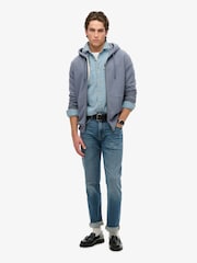 Superdry Blue Essential Logo Slim Fit Zip Hoodie - Image 2 of 3