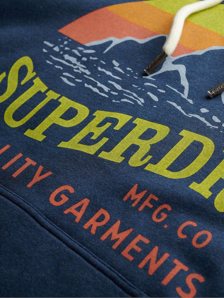 Superdry Blue Great Outdoors Relaxed Hoodie - Image 5 of 5
