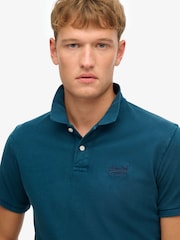 Superdry Blue Vint Destroy 100% Cotton Polo Shirt - Image 3 of 3