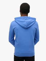 Superdry Light Blue Essential Logo Slim Fit Zip Hoodie - Image 2 of 7