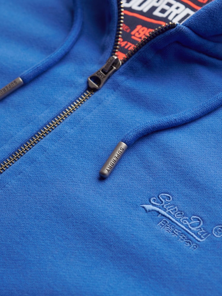 Hellblau - Superdry – Essential Hoodie mit Reißverschluss und Logo im Slim-Fit - Bild 7 von 7 Hellblau - Superdry – Essential Hoodie mit Reißverschluss und Logo im Slim-Fit - Bild 7 von 7