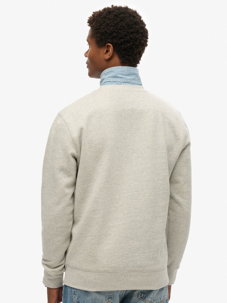 Superdry Grey Essential Logo Crew Loose Fit Sweatshirt - Image 2 of 5