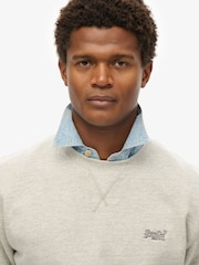 Superdry Grey Essential Logo Crew Loose Fit Sweatshirt - Image 4 of 5