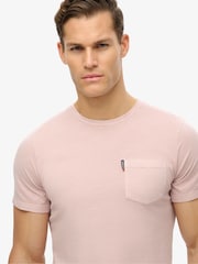 Superdry Pink Classic Essential Pocket 100% Cotton T-Shirt - Image 3 of 4