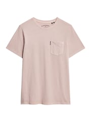 Superdry Pink Classic Essential Pocket 100% Cotton T-Shirt - Image 4 of 4