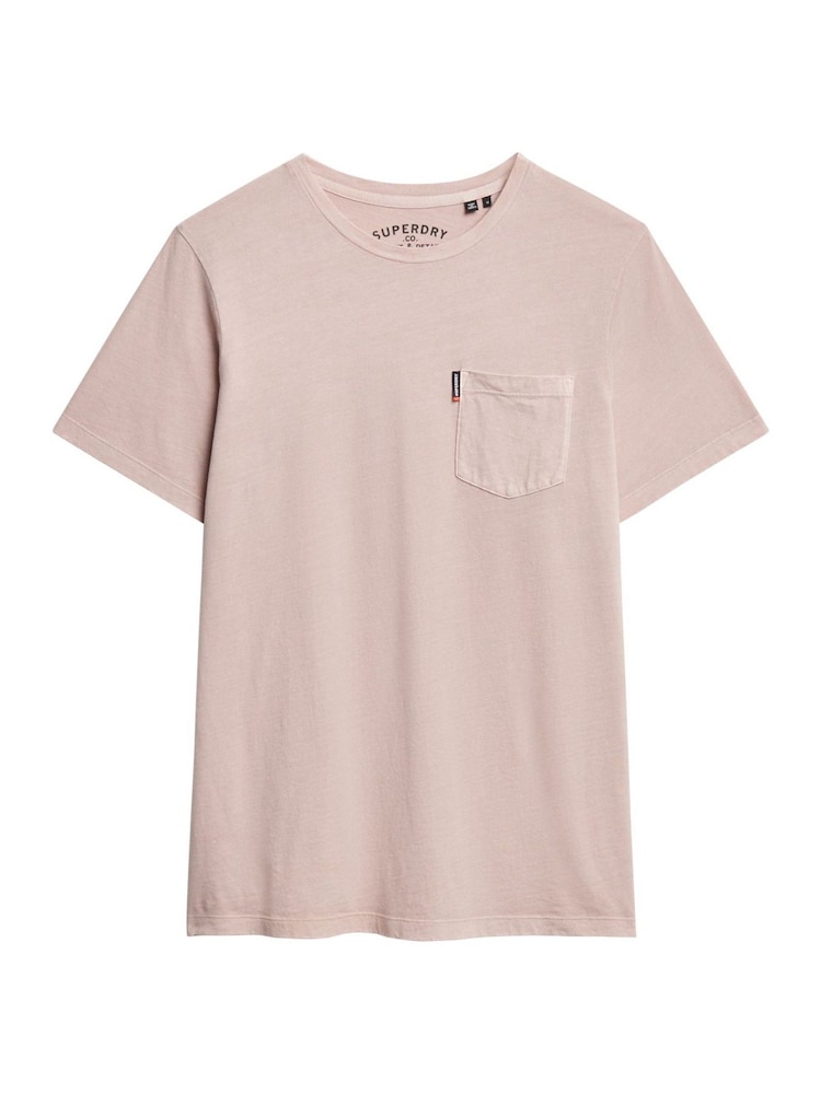 Superdry Pink Classic Essential Pocket 100% Cotton T-Shirt - Image 4 of 4