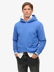 Superdry Blue Essential Loose Fit Logo Hoodie - Image 1 of 5