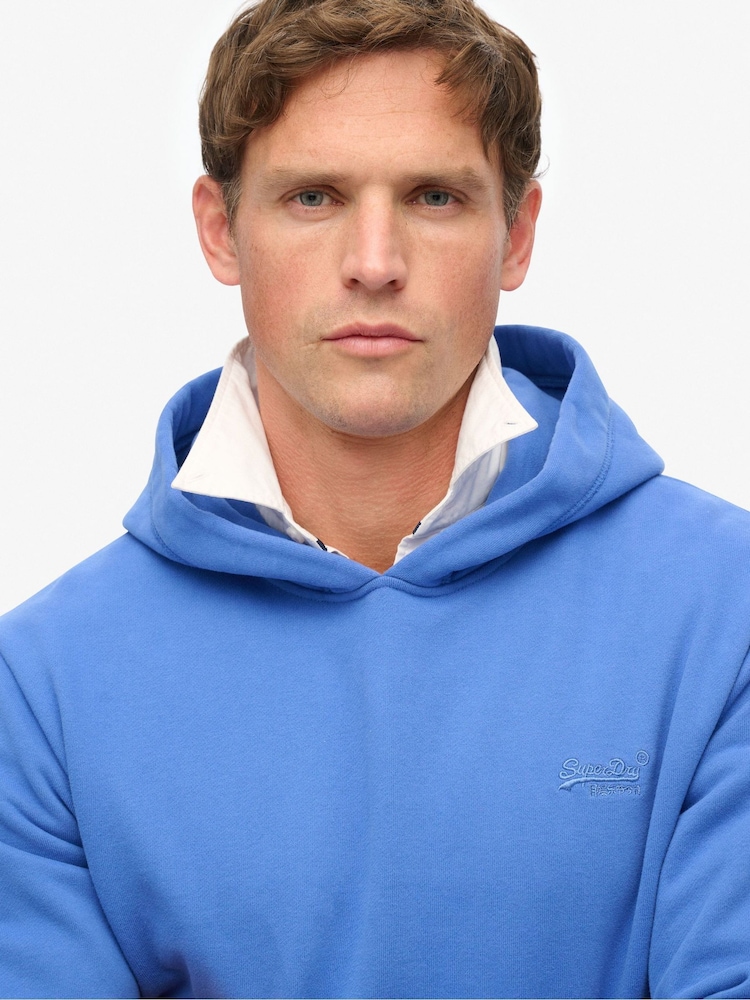 Superdry Blue Essential Loose Fit Logo Hoodie - Image 3 of 5