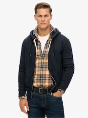 Superdry Blue Dark Essential Logo Slim Fit Zip Hoodie - Image 1 of 3