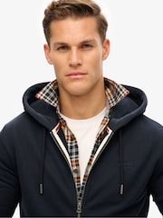 Superdry Blue Dark Essential Logo Slim Fit Zip Hoodie - Image 3 of 3