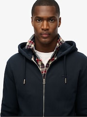 Dunkelblau - Superdry – Essential Hoodie mit Reißverschluss und Logo im Slim-Fit - Bild 4 von 5