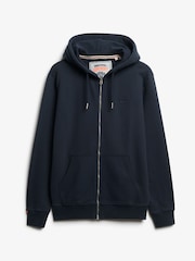 Dunkelblau - Superdry – Essential Hoodie mit Reißverschluss und Logo im Slim-Fit - Bild 5 von 5