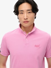 Superdry Pink Vintage Destroy Relaxed 100% Cotton Polo Shirt - Image 3 of 5
