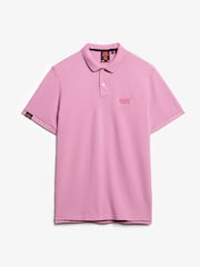 Superdry Pink Vintage Destroy Relaxed 100% Cotton Polo Shirt - Image 4 of 5