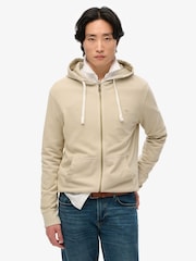 Бежевый - Superdry 100классическое худи на молнии из % хлопка - Image 1 of 5