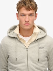 Superdry Grey Essential Logo Slim Fit Zip Hoodie - Image 3 of 5