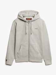 Superdry Grey Essential Logo Slim Fit Zip Hoodie - Image 4 of 5