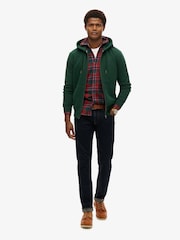 Superdry Green Essential Logo Slim Fit Zip Hoodie - Image 2 of 6