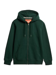 Superdry Green Essential Logo Slim Fit Zip Hoodie - Image 5 of 6