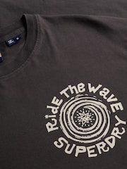 Superdry Black Outdoor Narrative Loose 100% Cotton T-Shirt - Image 7 of 7