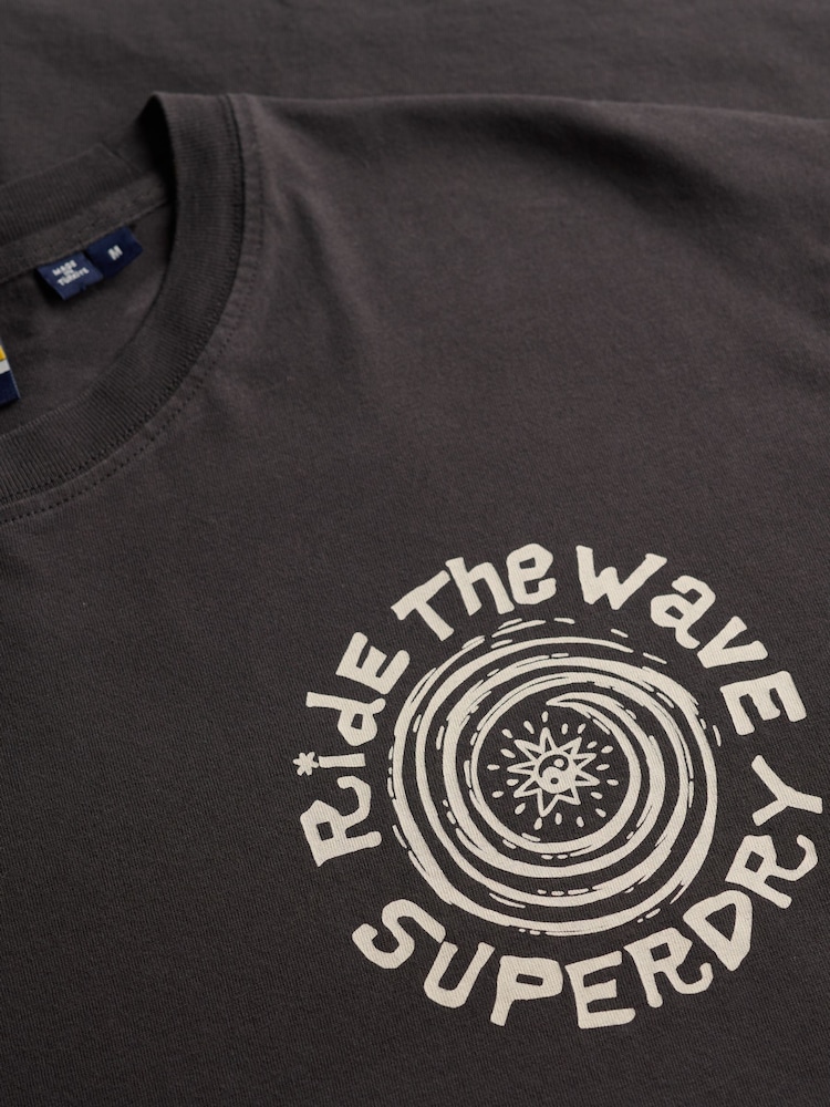 Superdry Black Outdoor Narrative Loose 100% Cotton T-Shirt - Image 7 of 7