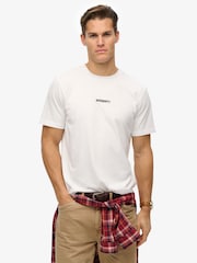 Superdry White Micro Logo 100% Cotton T-Shirt - Image 1 of 5